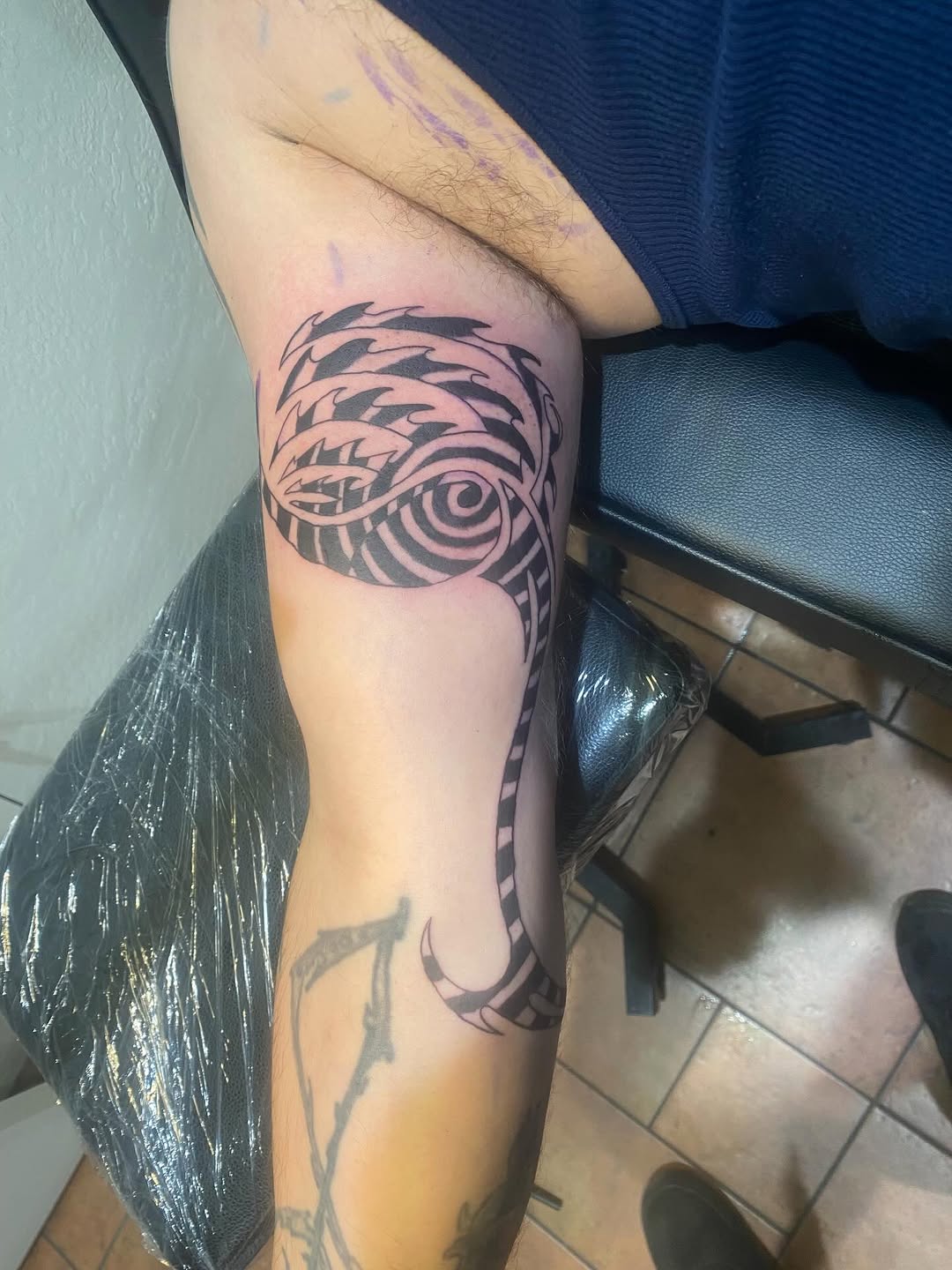 Tattoo by @clear_river_mt — tribal, blackwork
