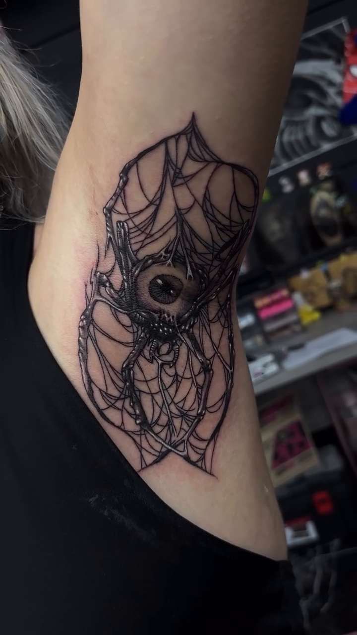 Tattoo by @inkedbycahela — blackwork, geometric
