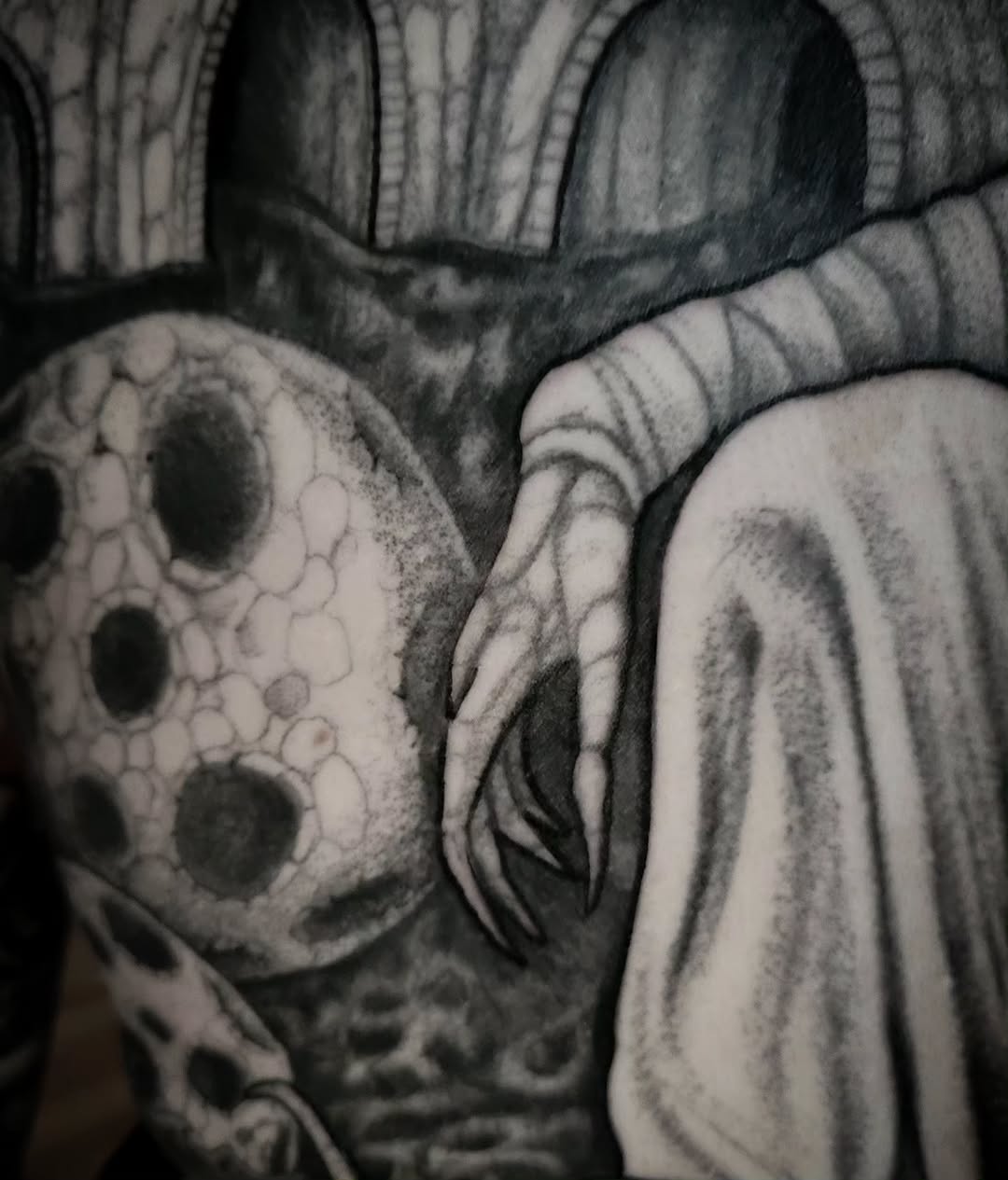 Tattoo by @el_tejon โ dark_realism, black_and_grey
