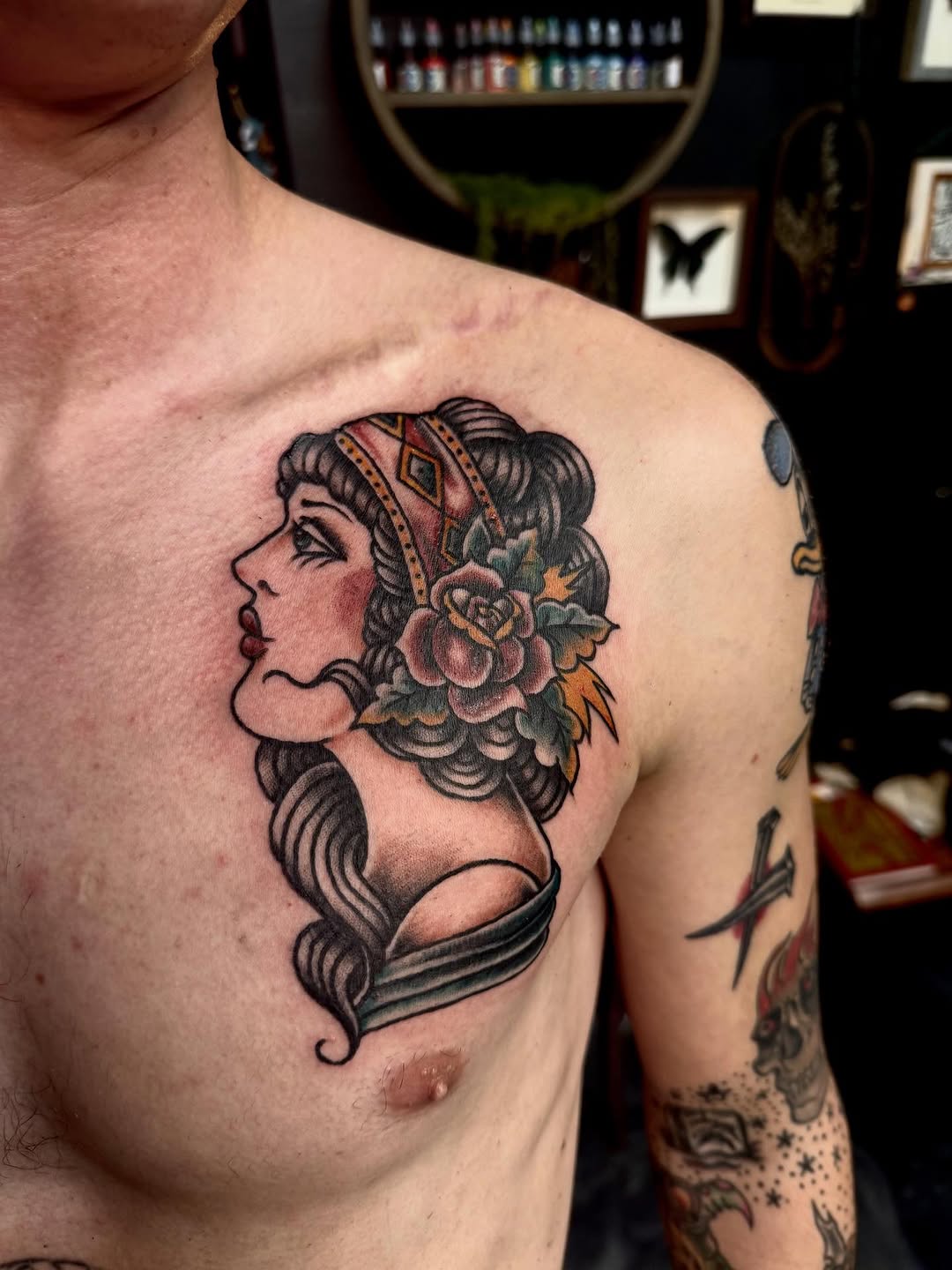 Tattoo by @merciless.moss — american_traditional, neo_traditional