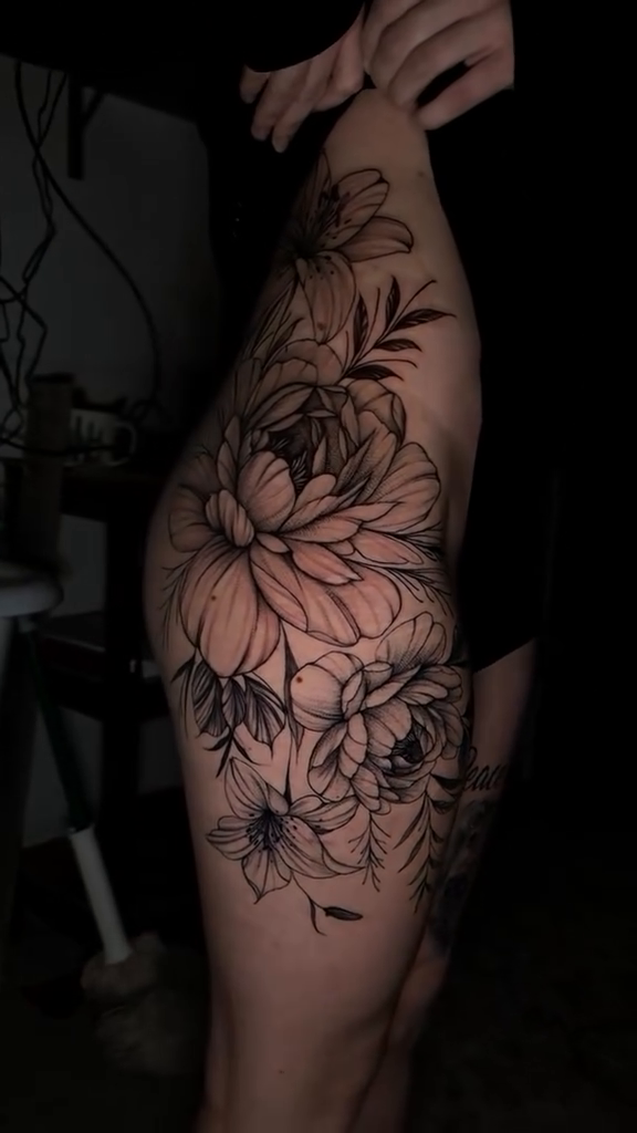 Tattoo by @greimey.ink — illustrative, black_and_grey