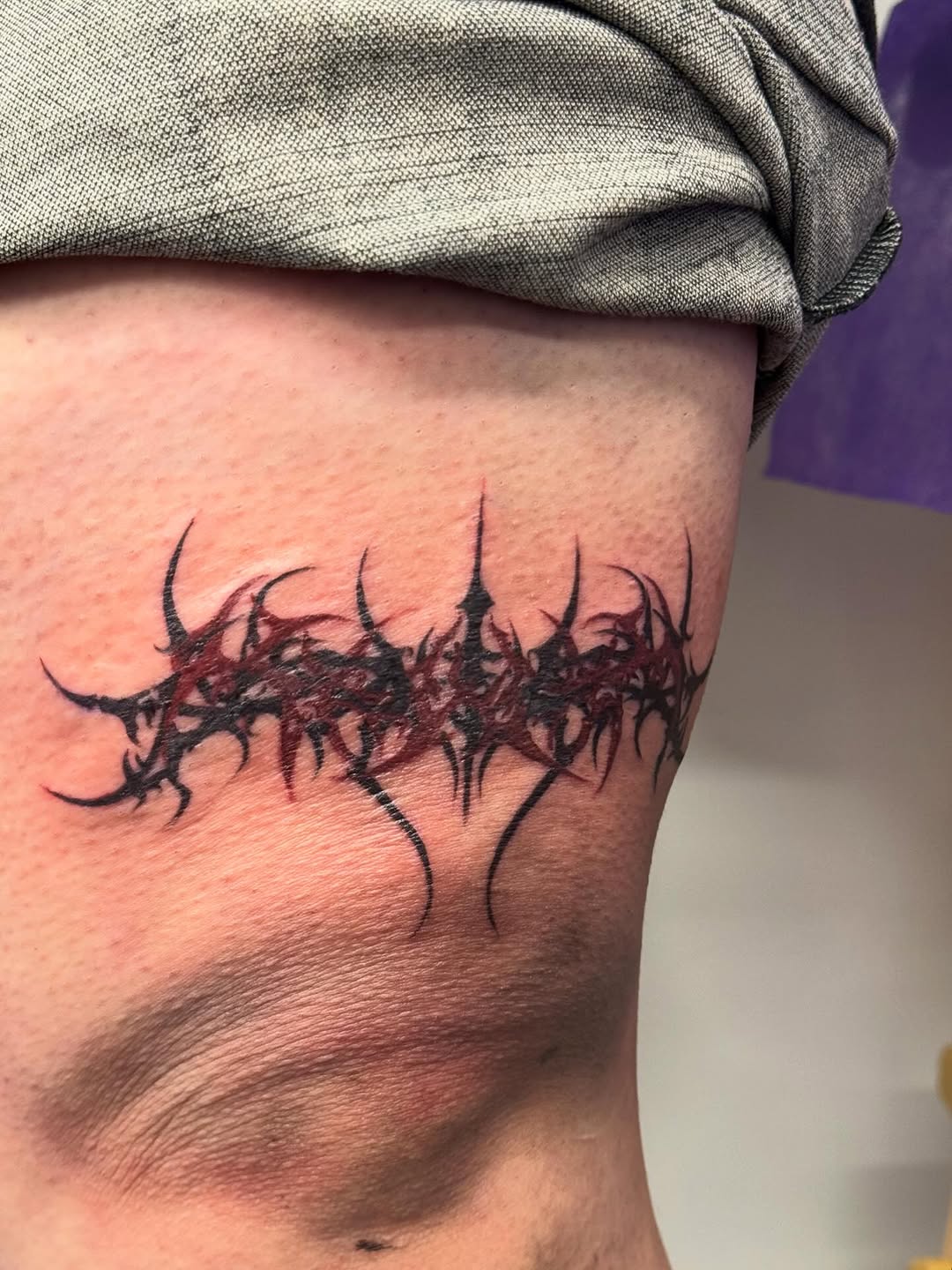Tattoo by @markedbyyvonne — blackwork, trash_polka