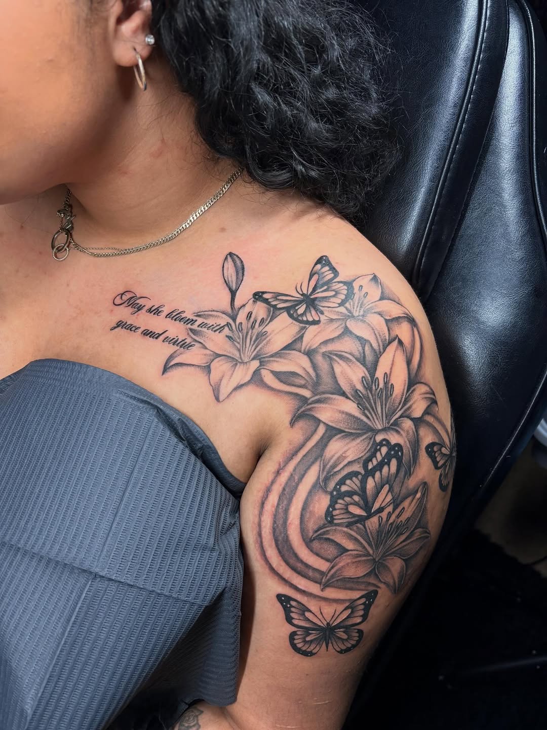 Tattoo by @blastedbyjaz — black_and_grey, illustrative