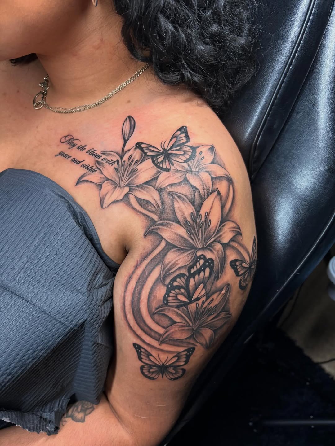 Tattoo by @blastedbyjaz — black_and_grey, illustrative