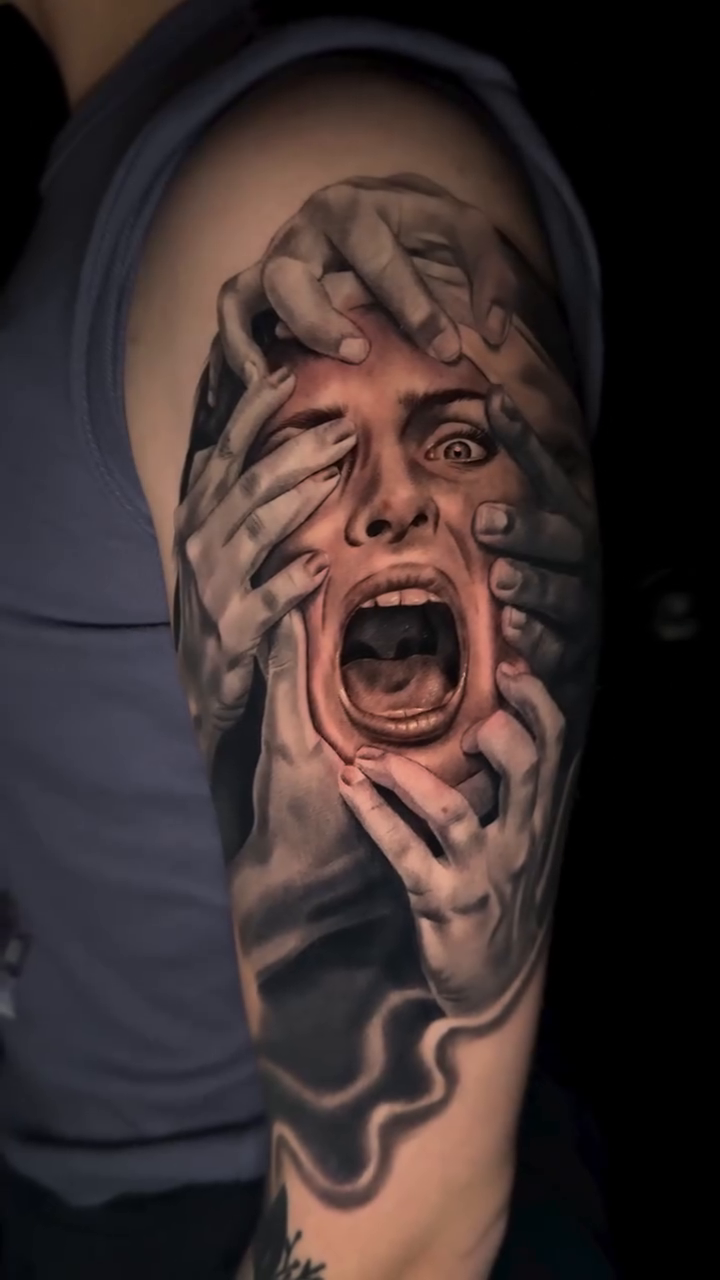 Tattoo by @truly.gloomyink โ realism, black_and_grey