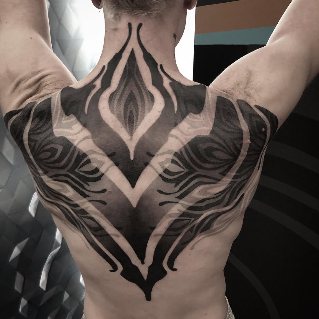 Tattoo by @golden.spiral.lola — blackwork, geometric