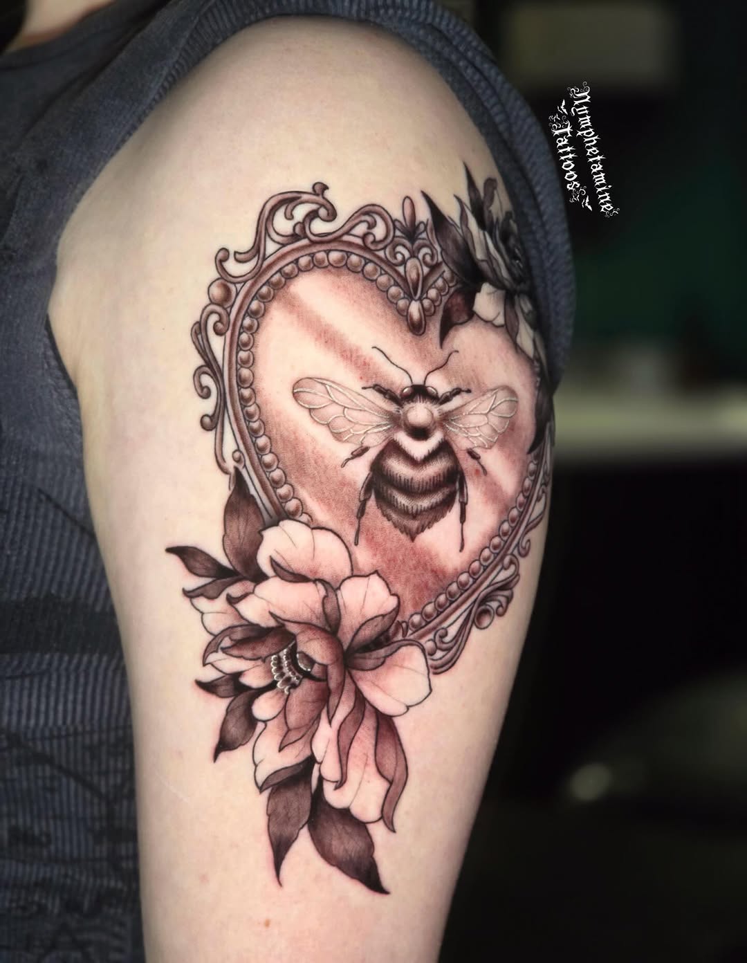 Tattoo by @nymphetamine_tattoos β black_and_grey