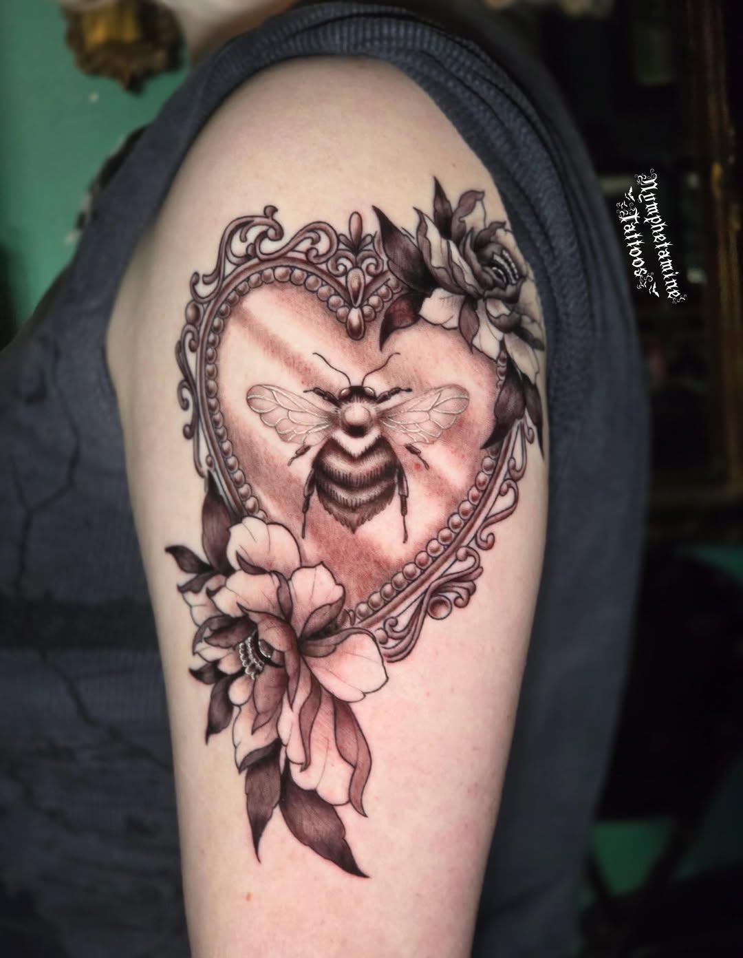 Tattoo by @nymphetamine_tattoos β black_and_grey