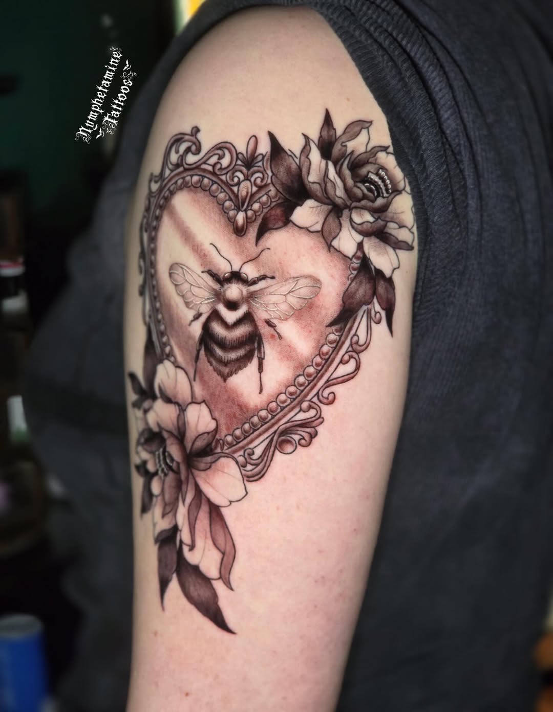 Tattoo by @nymphetamine_tattoos β black_and_grey