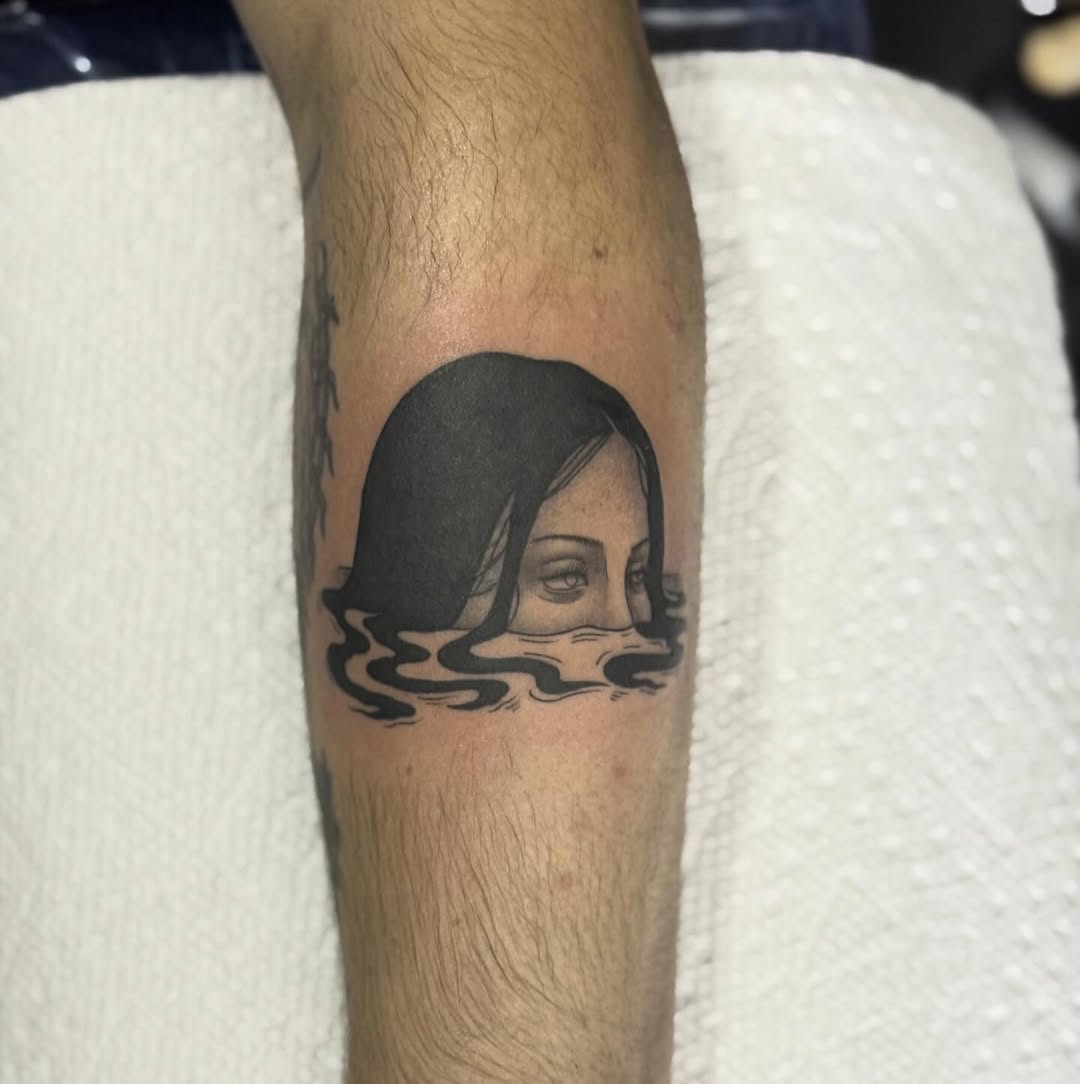 Tattoo by @jay723 — black_and_grey, dark_realism