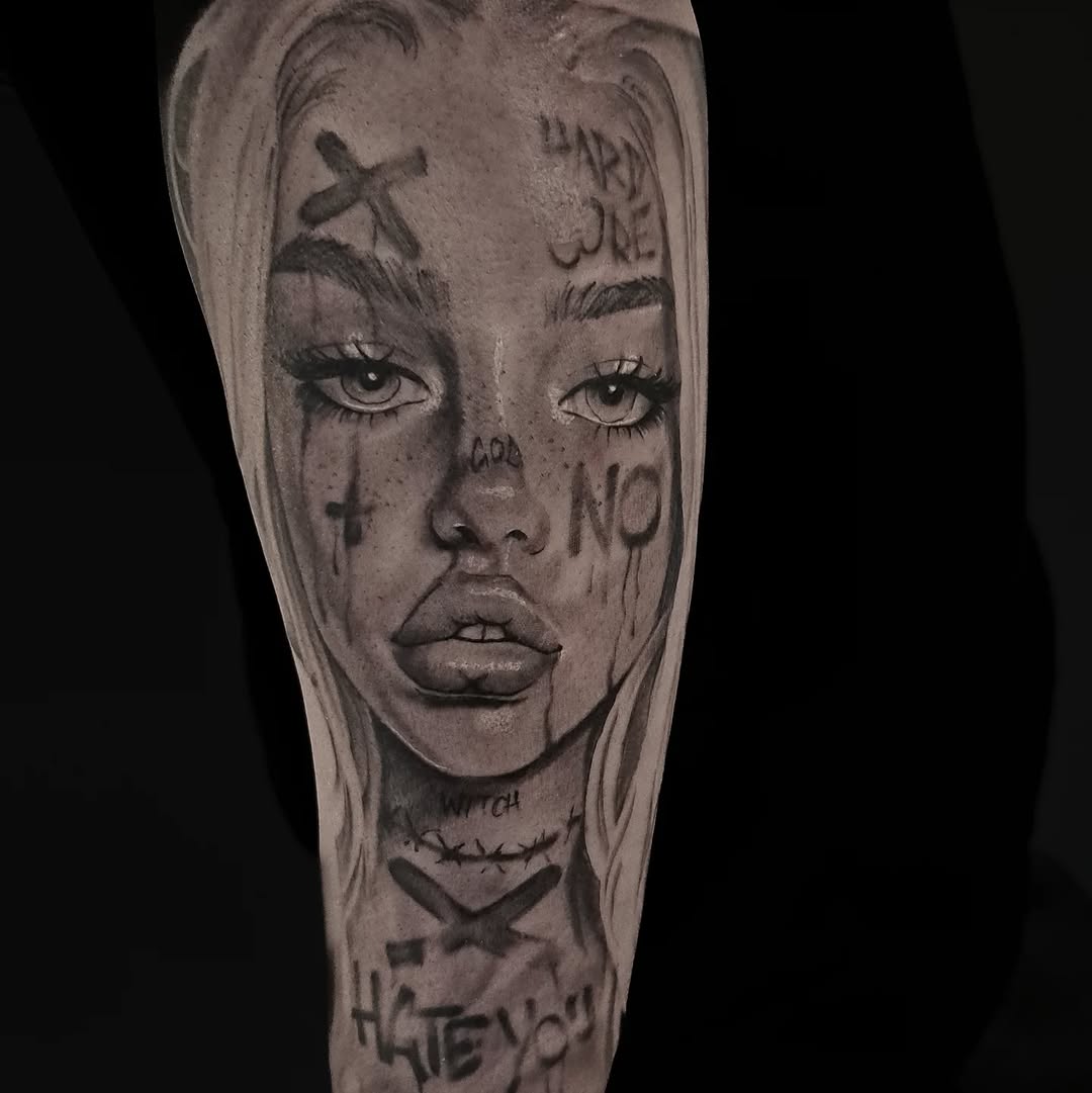 Tattoo by @divinemacabre โ black_and_grey, illustrative