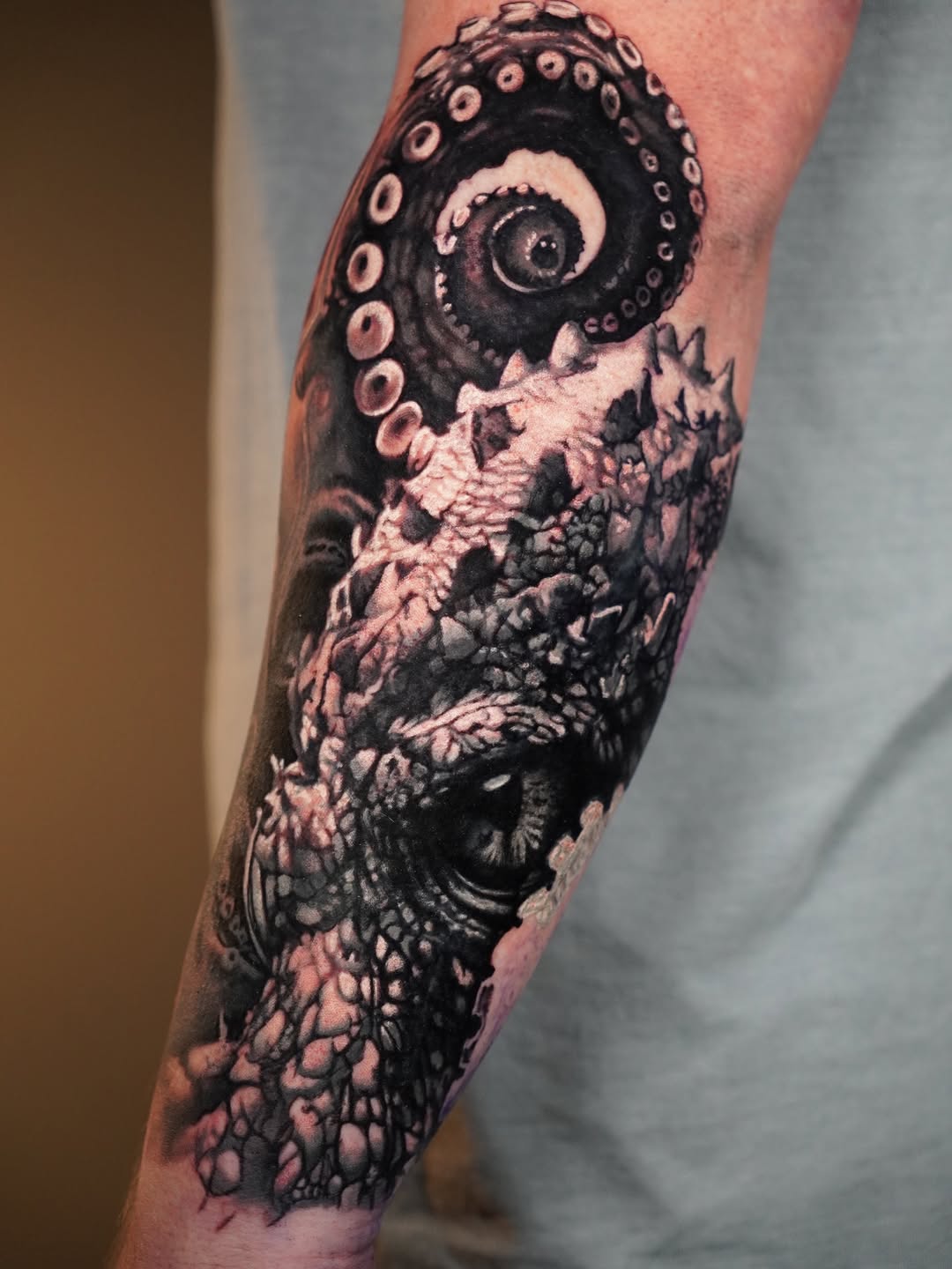 Tattoo by @yeinstattoos — realism, black_and_grey