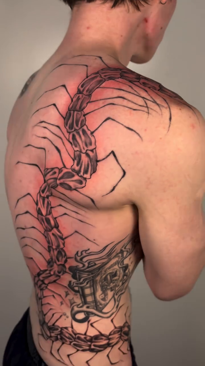 Tattoo by @thora_lorelei — blackwork, dark_realism