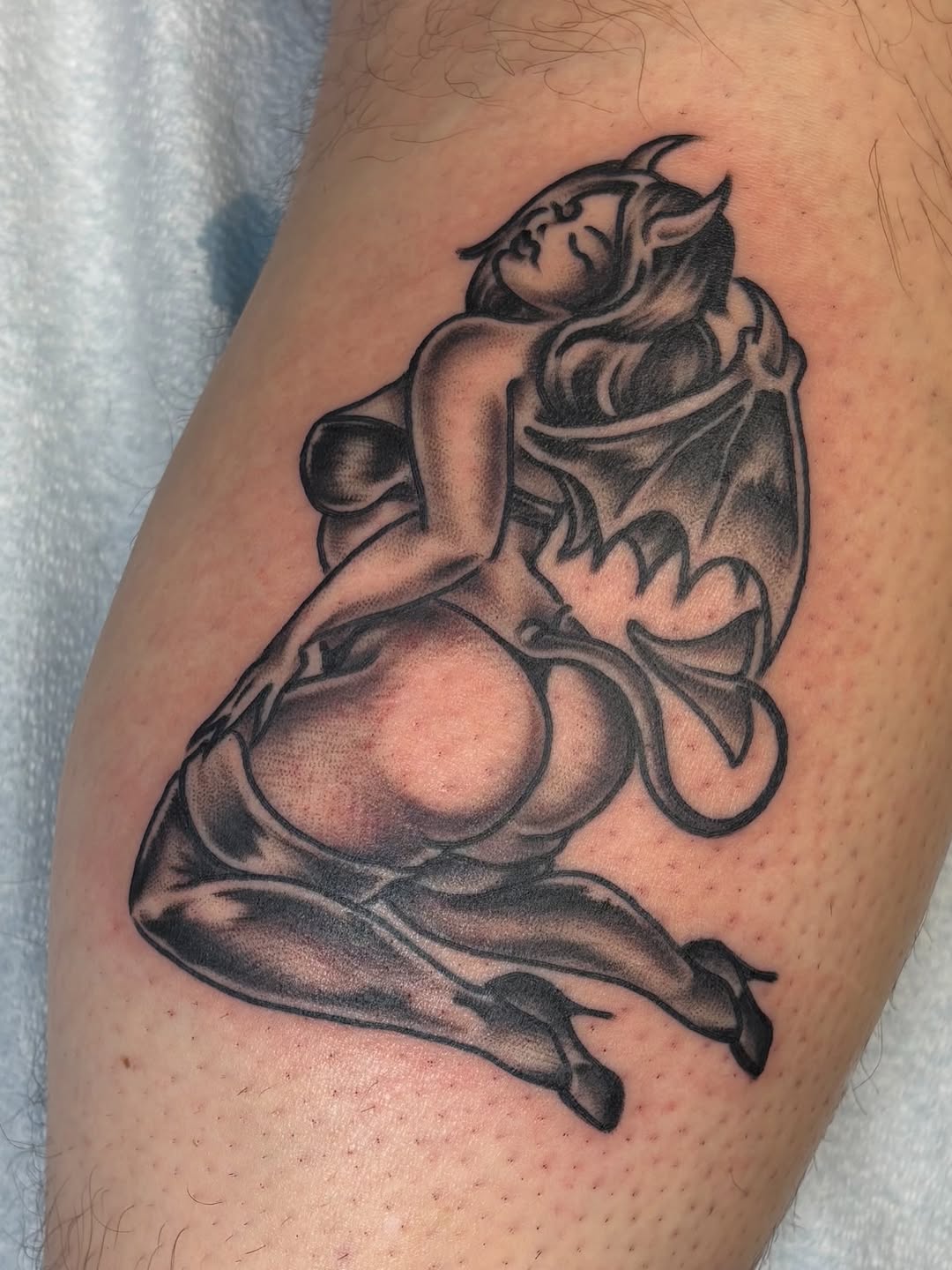 Tattoo by @jodeetattoos — black_and_grey, chicano