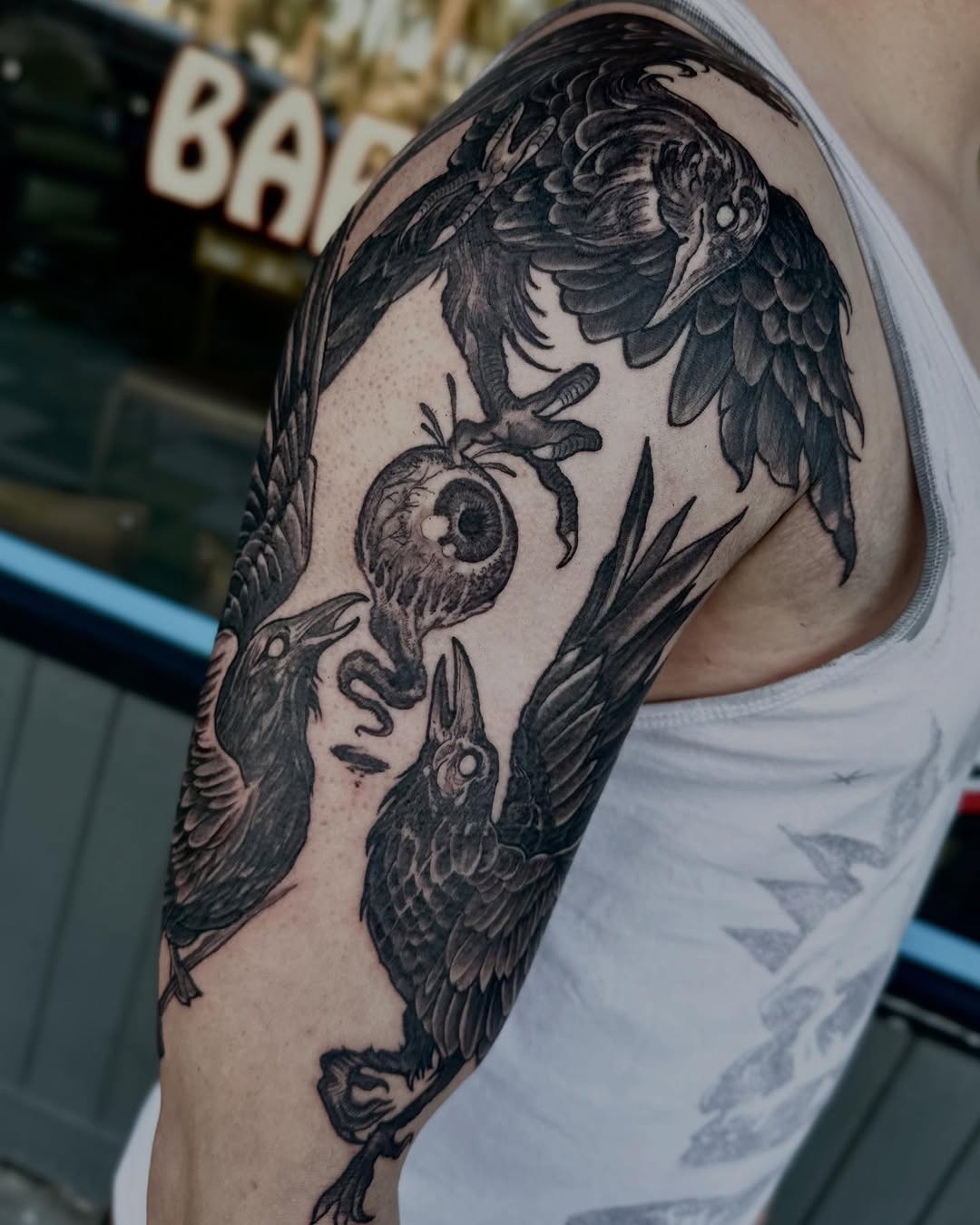 Tattoo by @mathildy — blackwork