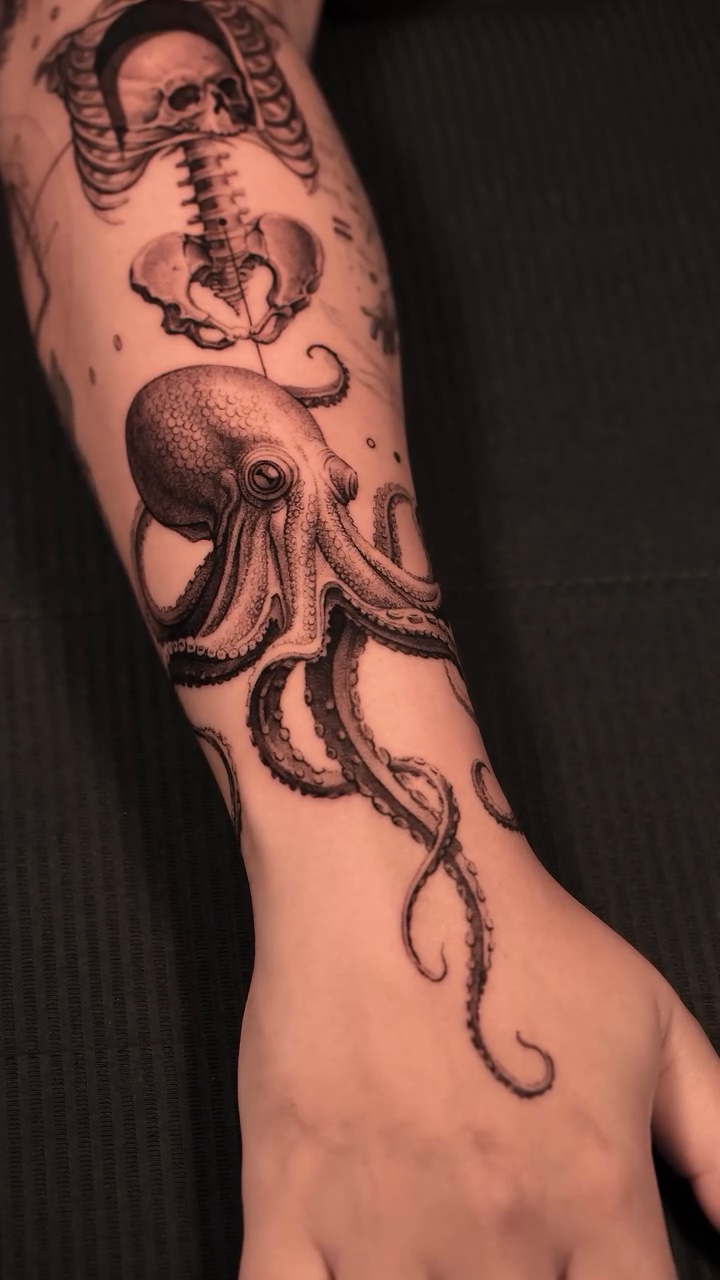 Tattoo by @hmms.tat — dark_realism, black_and_grey