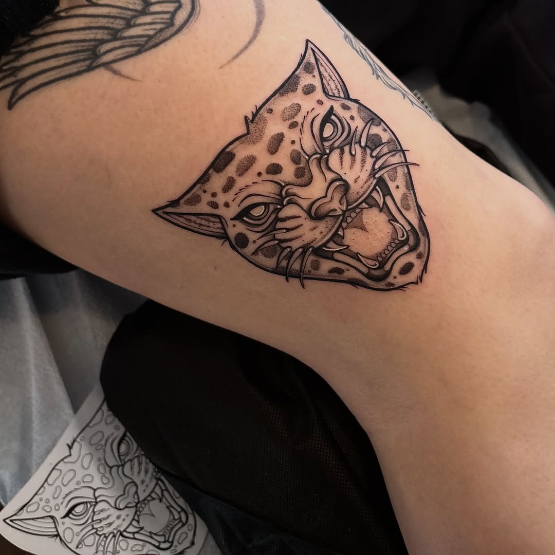 Tattoo by @strangegraves.ink — illustrative, black_and_grey