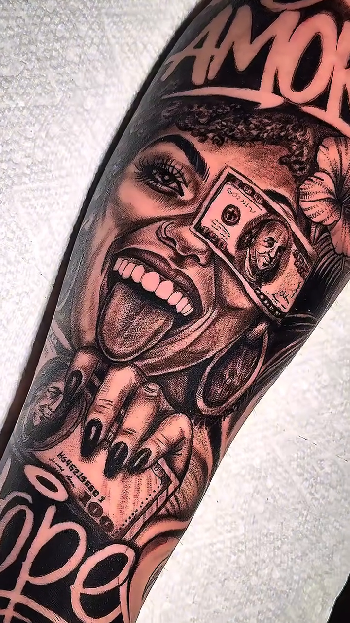 Tattoo by @germanpatino_ink — black_and_grey, illustrative
