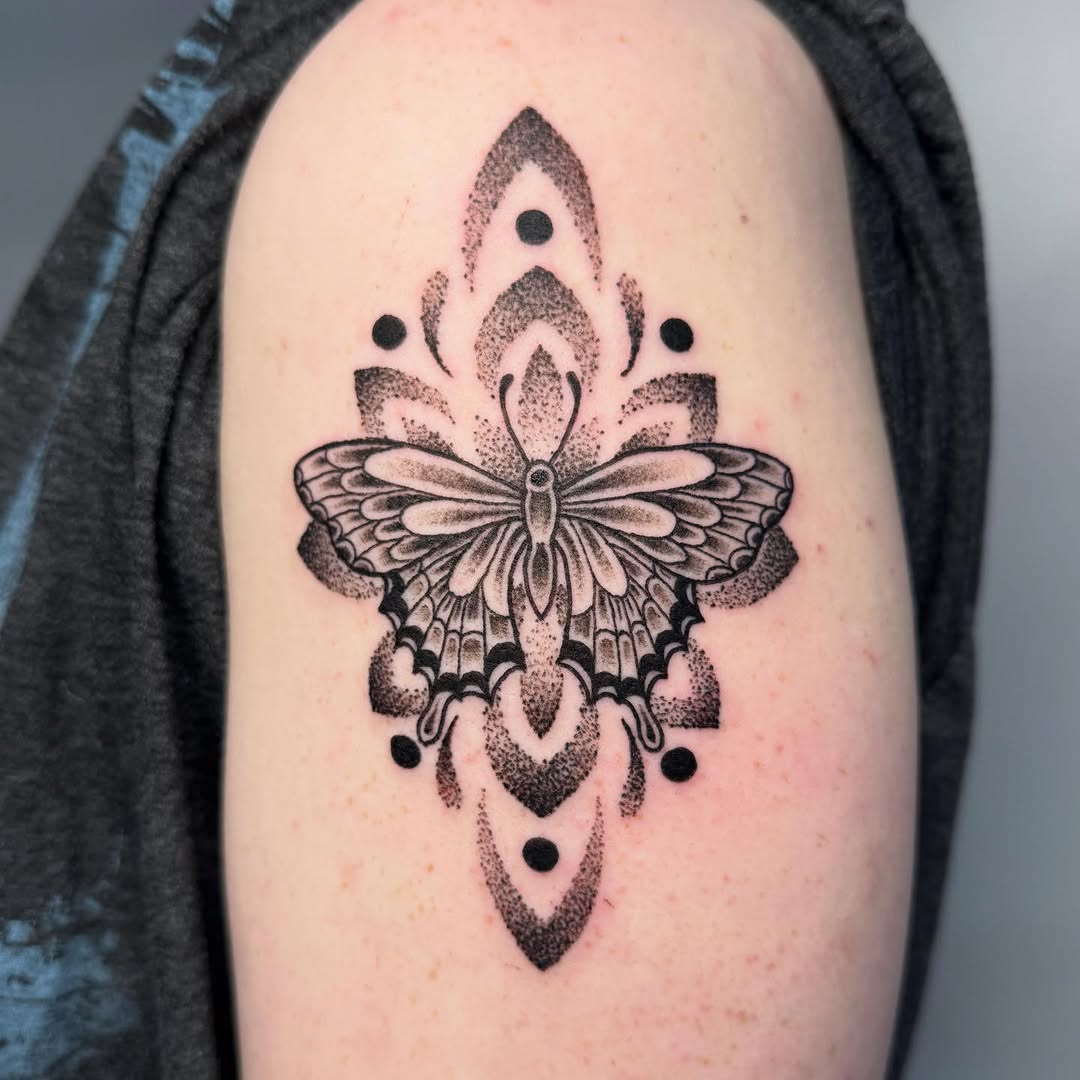 Tattoo by @ashrosetattoos — dotwork