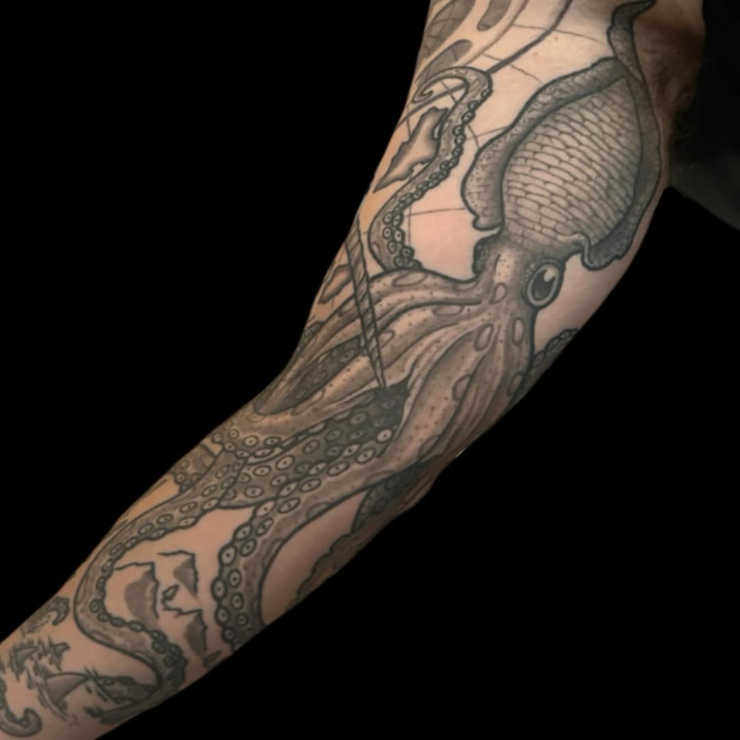 Tattoo by @j_bradbury3 — black_and_grey, realism