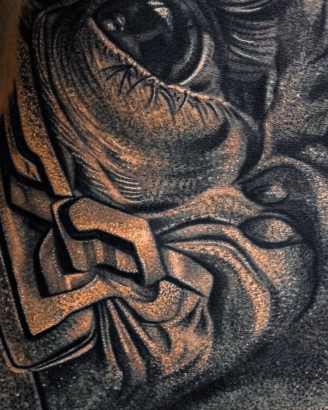 Tattoo by @vegas_tattoo_maksbrand โ realism, black_and_grey