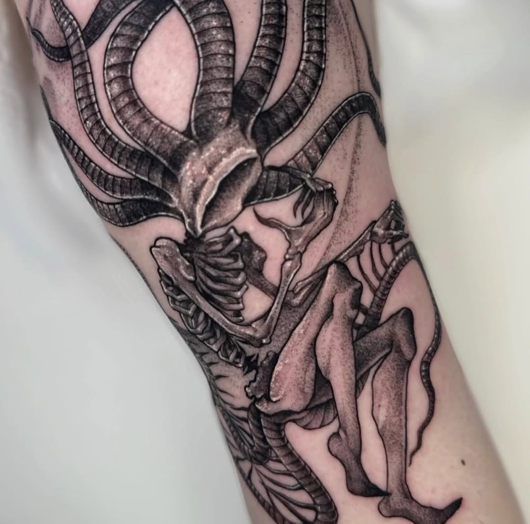 Tattoo by @grimmyweep — dark_realism, dotwork