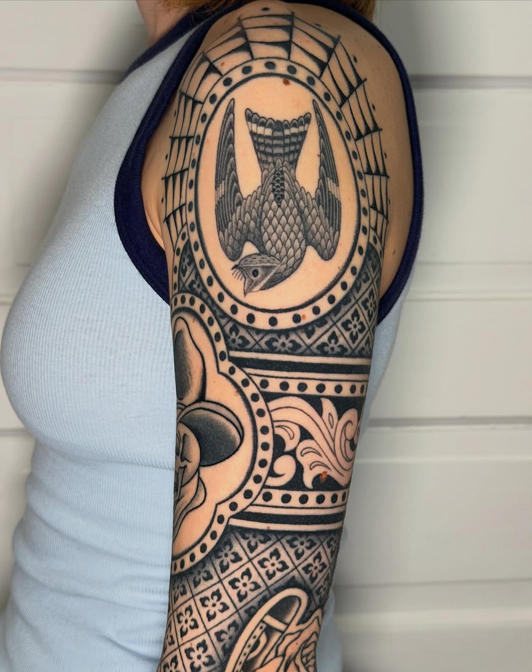 Tattoo by @_barnhill_ — black_and_grey, ornamental