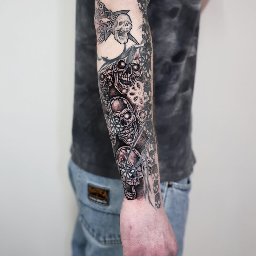 Tattoo by @lovechasetattoo — black_and_grey