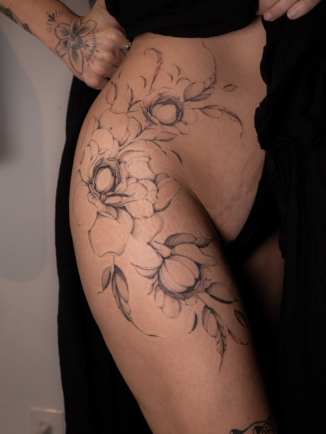 Tattoo by @badlildiva.tattoo — fine_line, black_and_grey