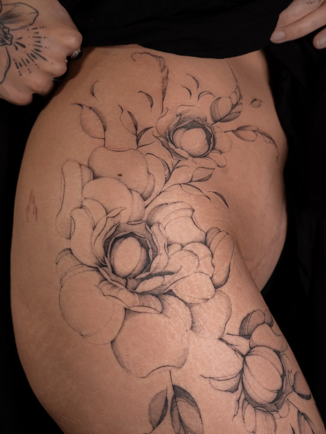 Tattoo by @badlildiva.tattoo — black_and_grey, fine_line