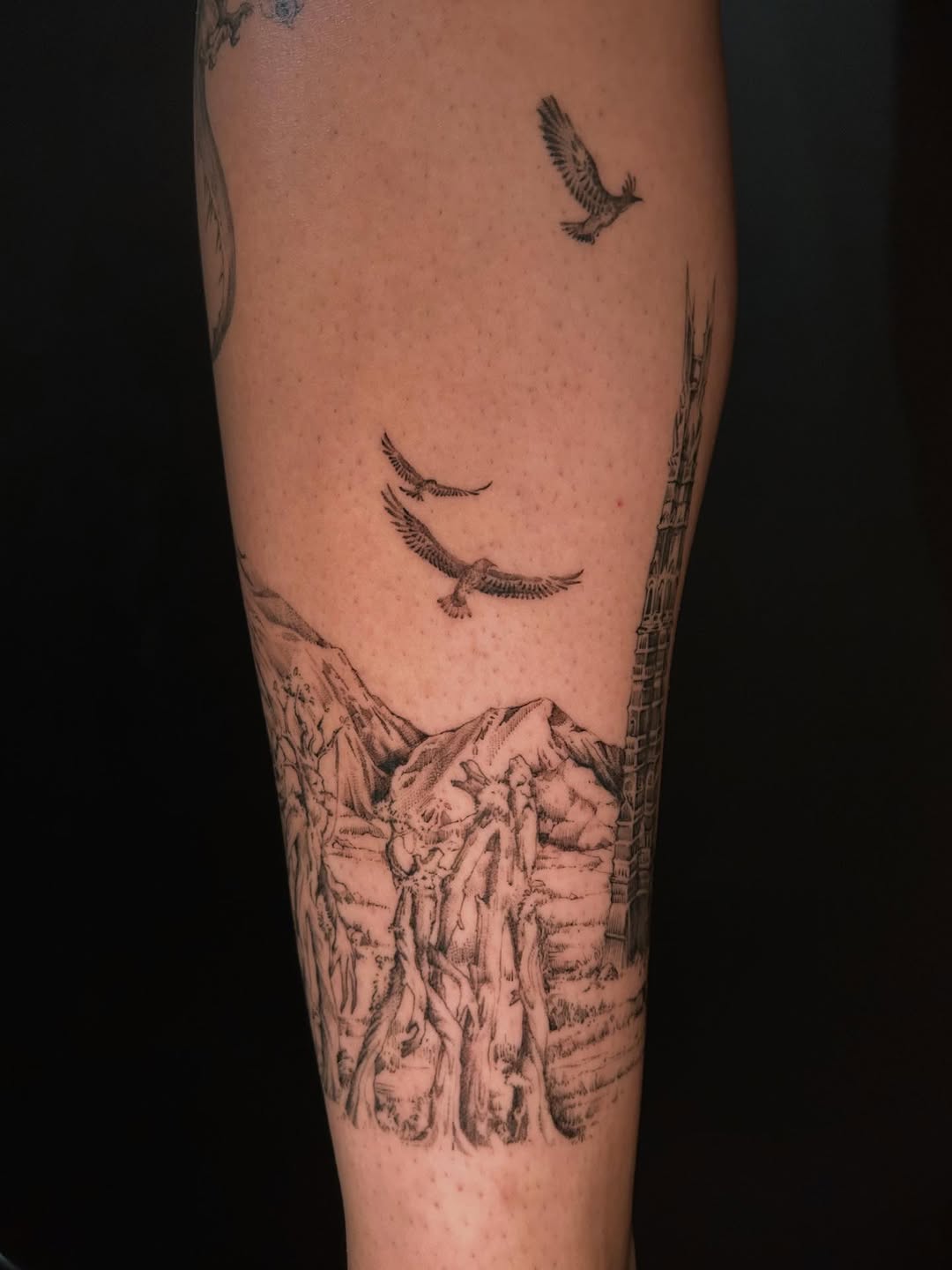 Tattoo by @mae.tattoo — illustrative, black_and_grey
