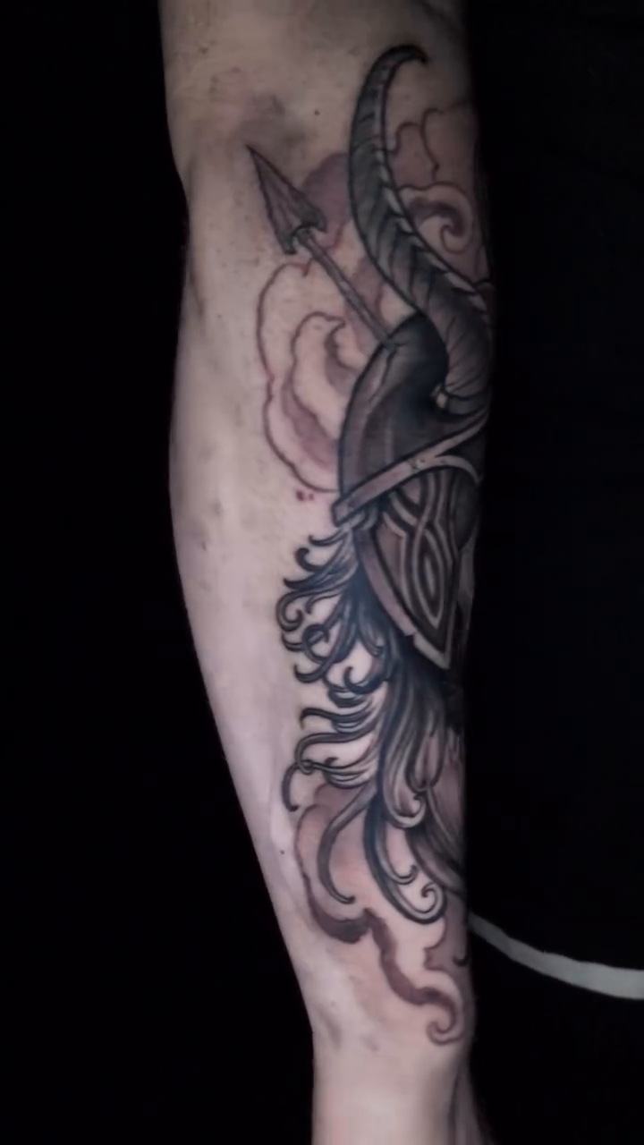 Tattoo by @aaronbtattoo — dark_realism, black_and_grey