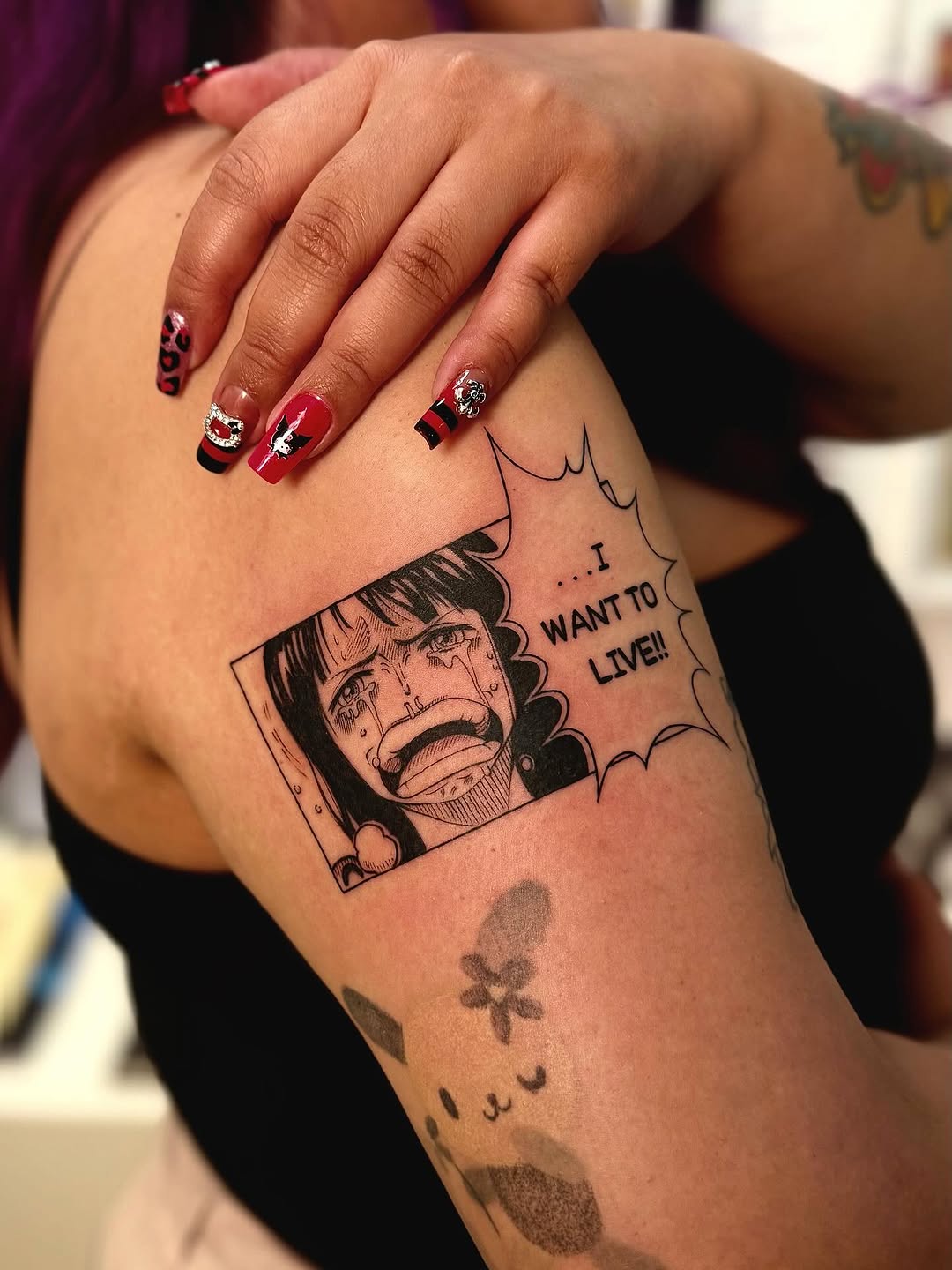 Tattoo by @inkbymiso — illustrative, anime