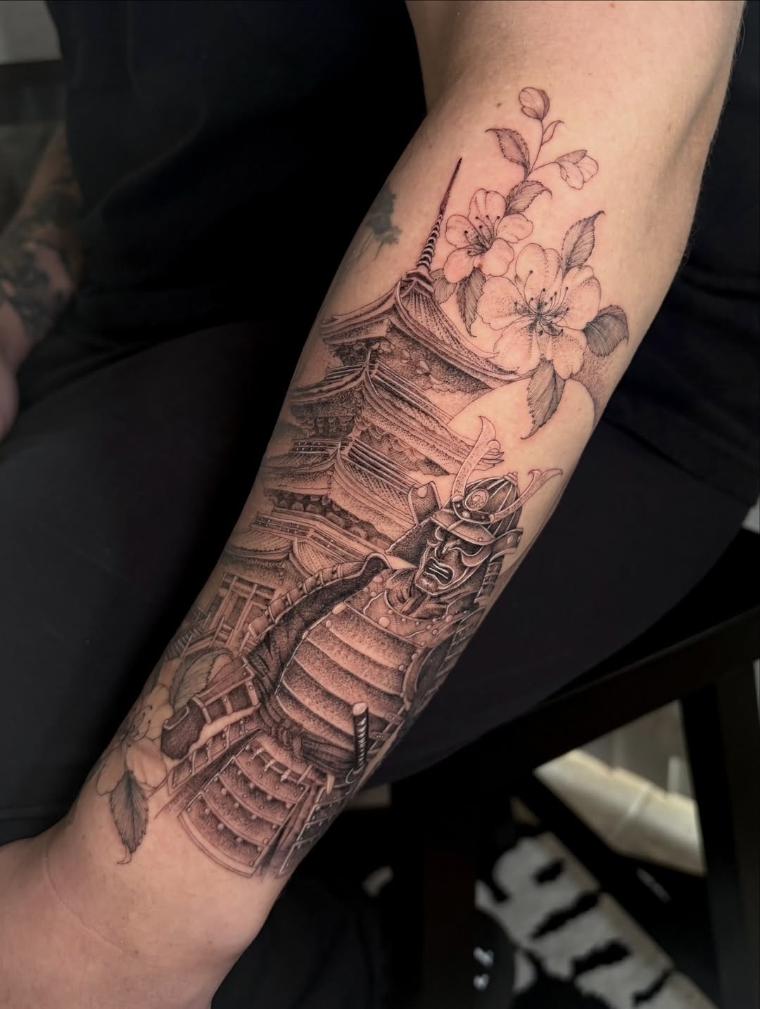 Tattoo by @inkbyjustene โ japanese_irezumi, black_and_grey
