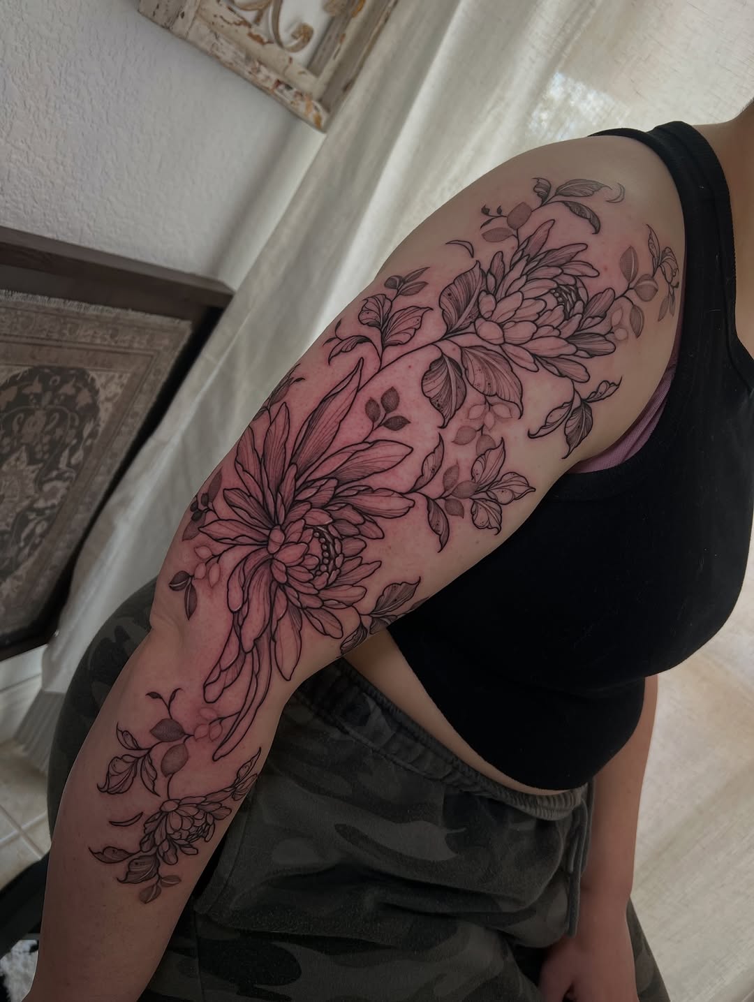 Tattoo by @inkbyjustene โ fine_line, black_and_grey