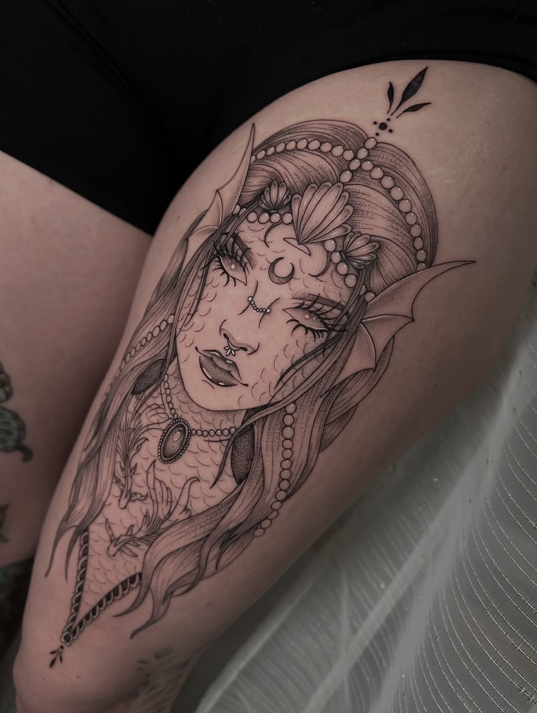 Tattoo by @inkbyjustene โ black_and_grey, ornamental