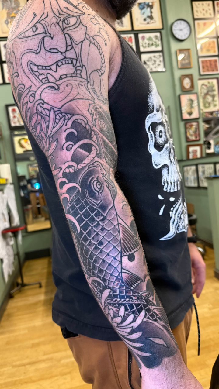 Tattoo by @jesse_c_roberts — japanese_irezumi, black_and_grey