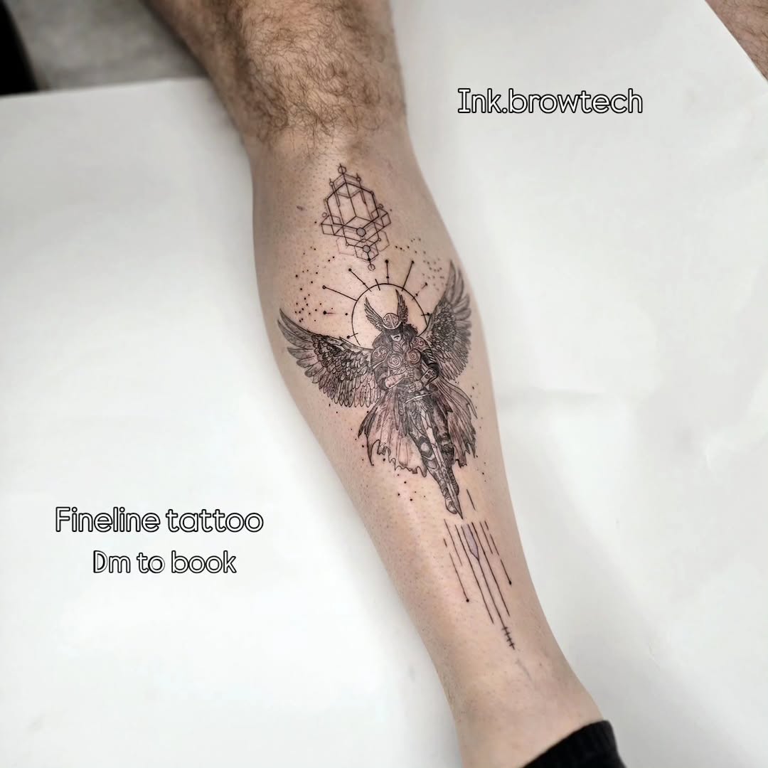 Tattoo by @browtech.joel — fine_line, geometric