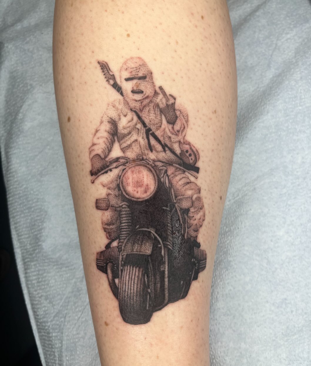 Tattoo by @needleshark — realism, dotwork