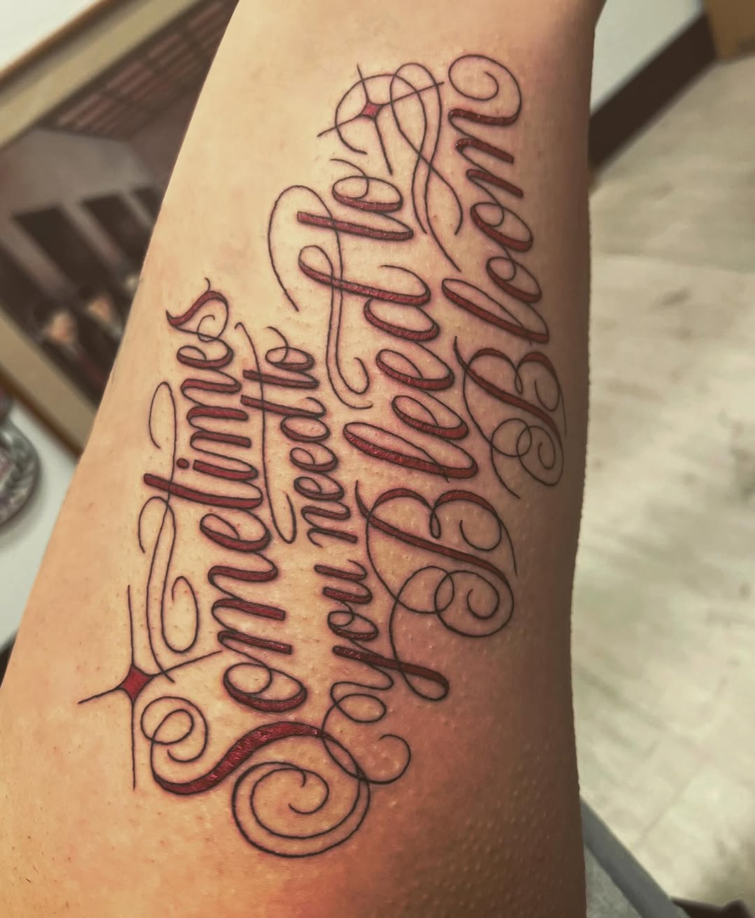 Tattoo by @stephaniepeanut123 — lettering_script