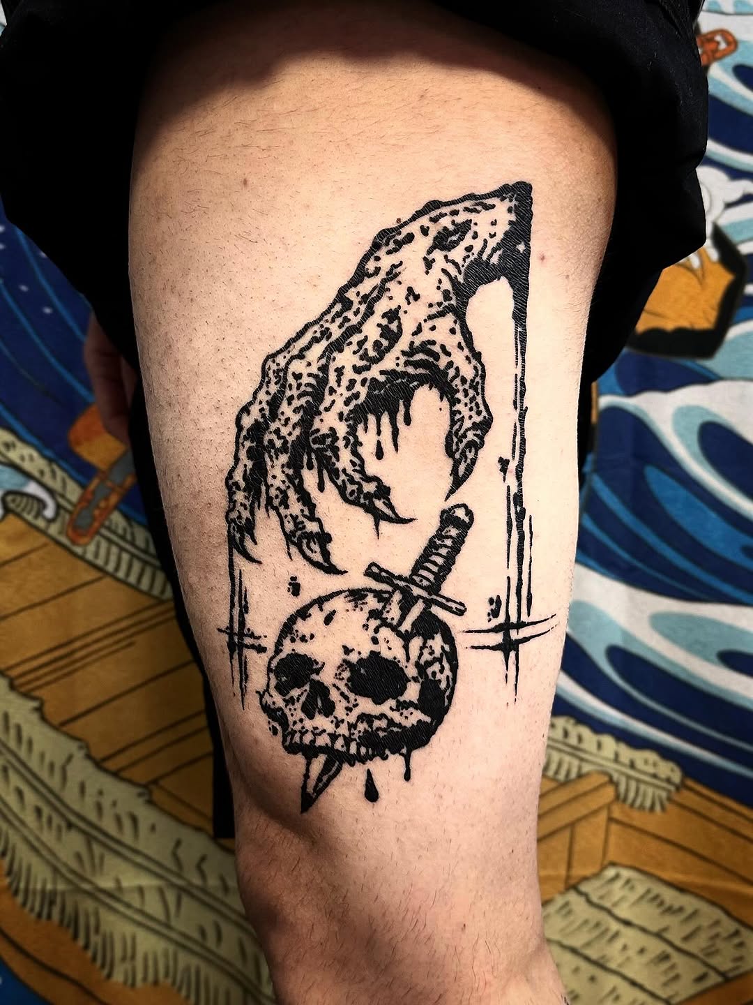 Tattoo by @coma_stein — blackwork, ignorant