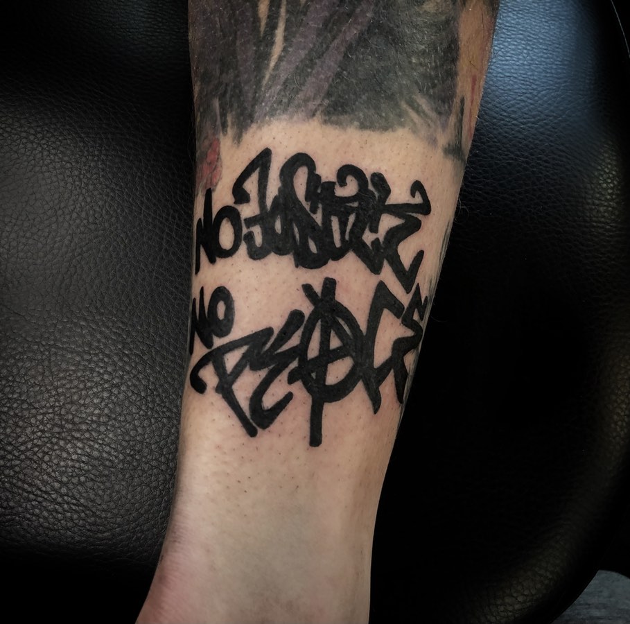 Tattoo by @ink.of.winchester — lettering_script, blackwork
