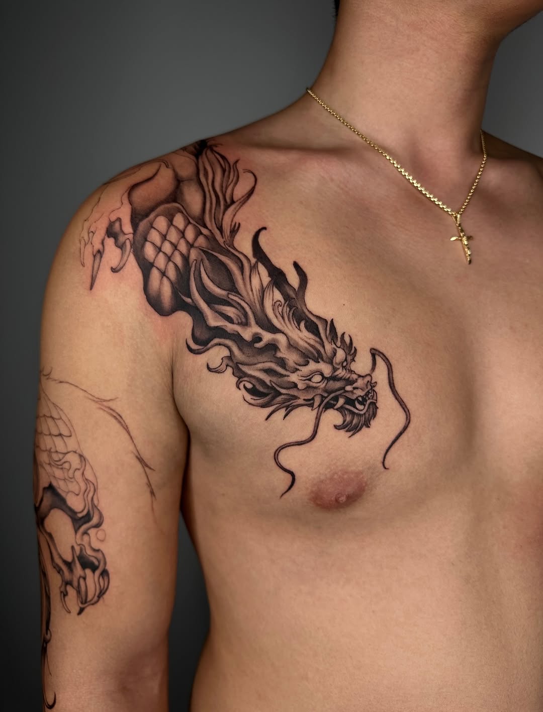 Tattoo by @art_lllex — japanese_irezumi, black_and_grey