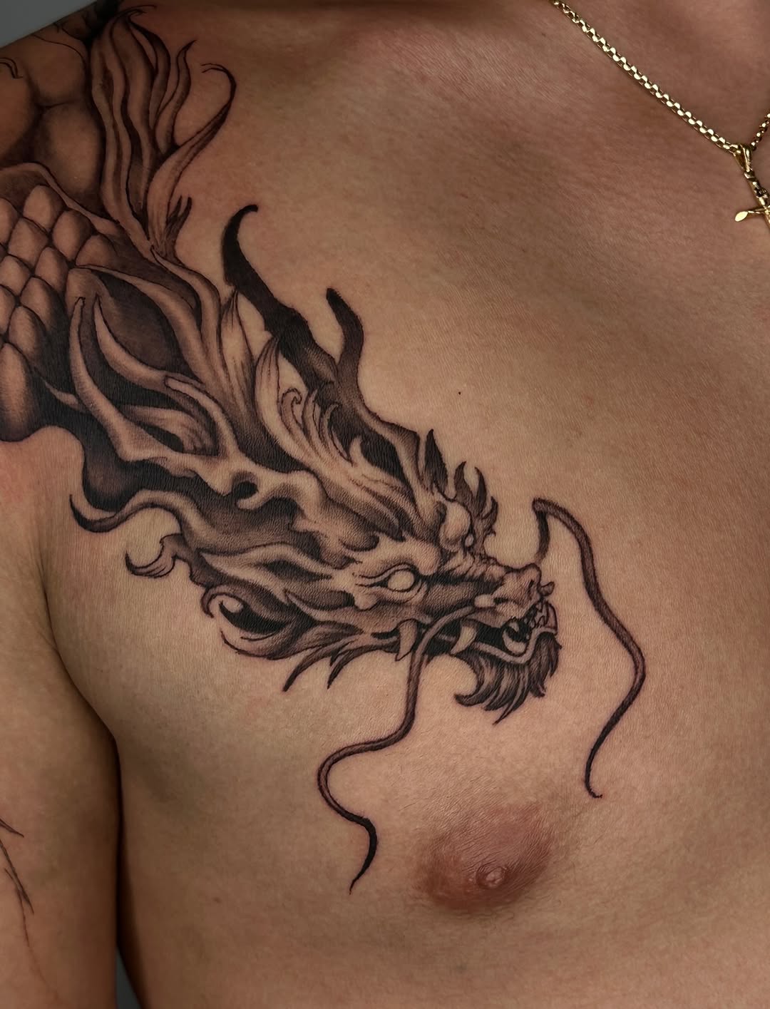 Tattoo by @art_lllex — japanese_irezumi, black_and_grey