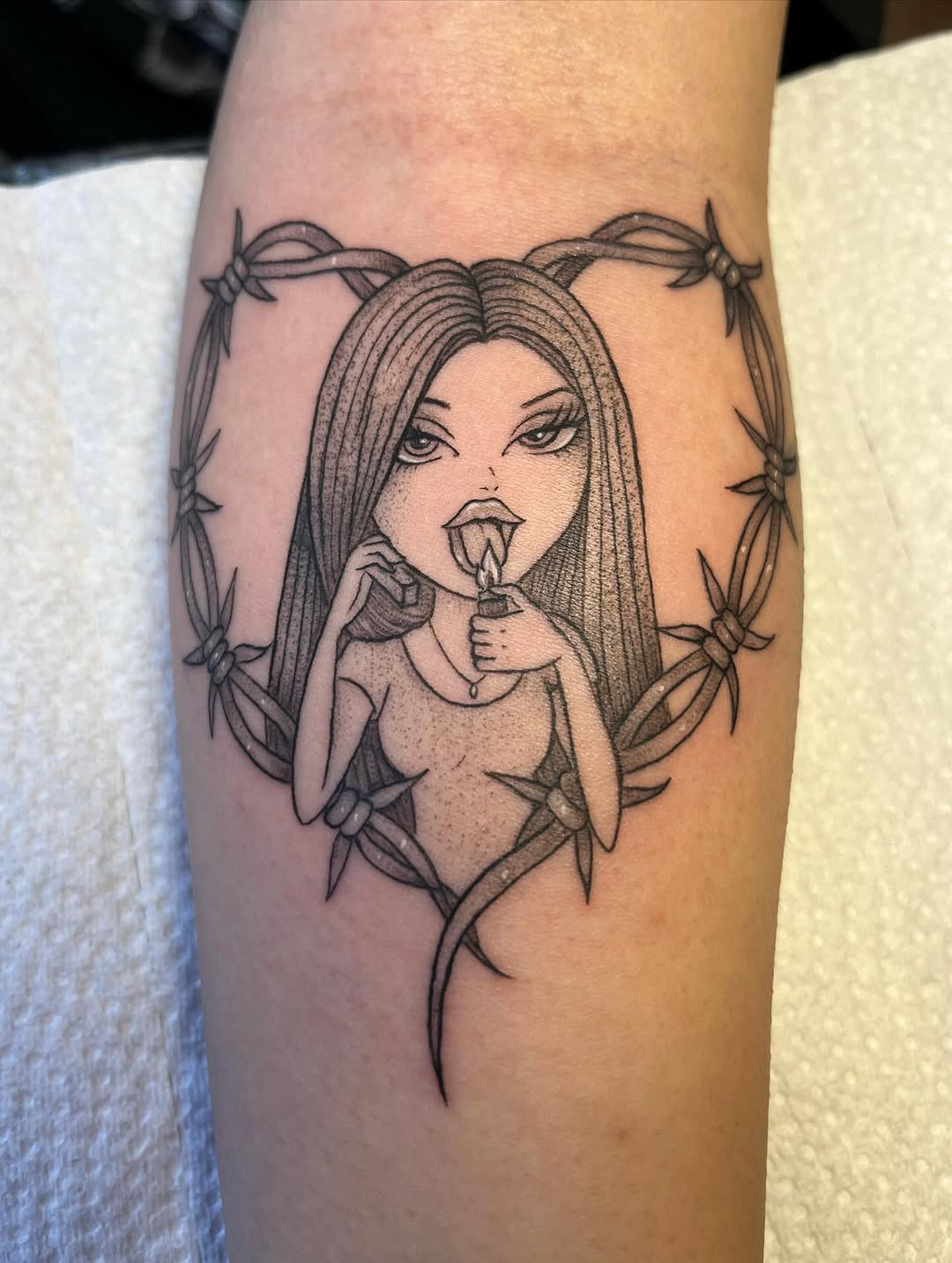 Tattoo by @the.ink.vvitch — illustrative, black_and_grey