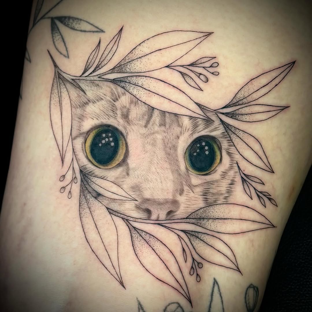 Tattoo by @uglyrileytattoo โ fine_line, dotwork