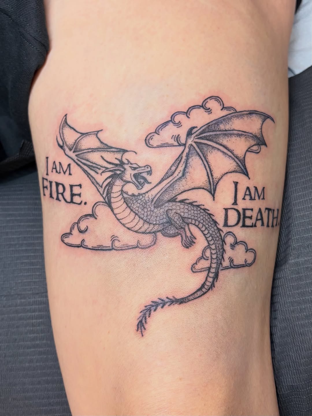 Tattoo by @linds.ink โ lettering_script, black_and_grey