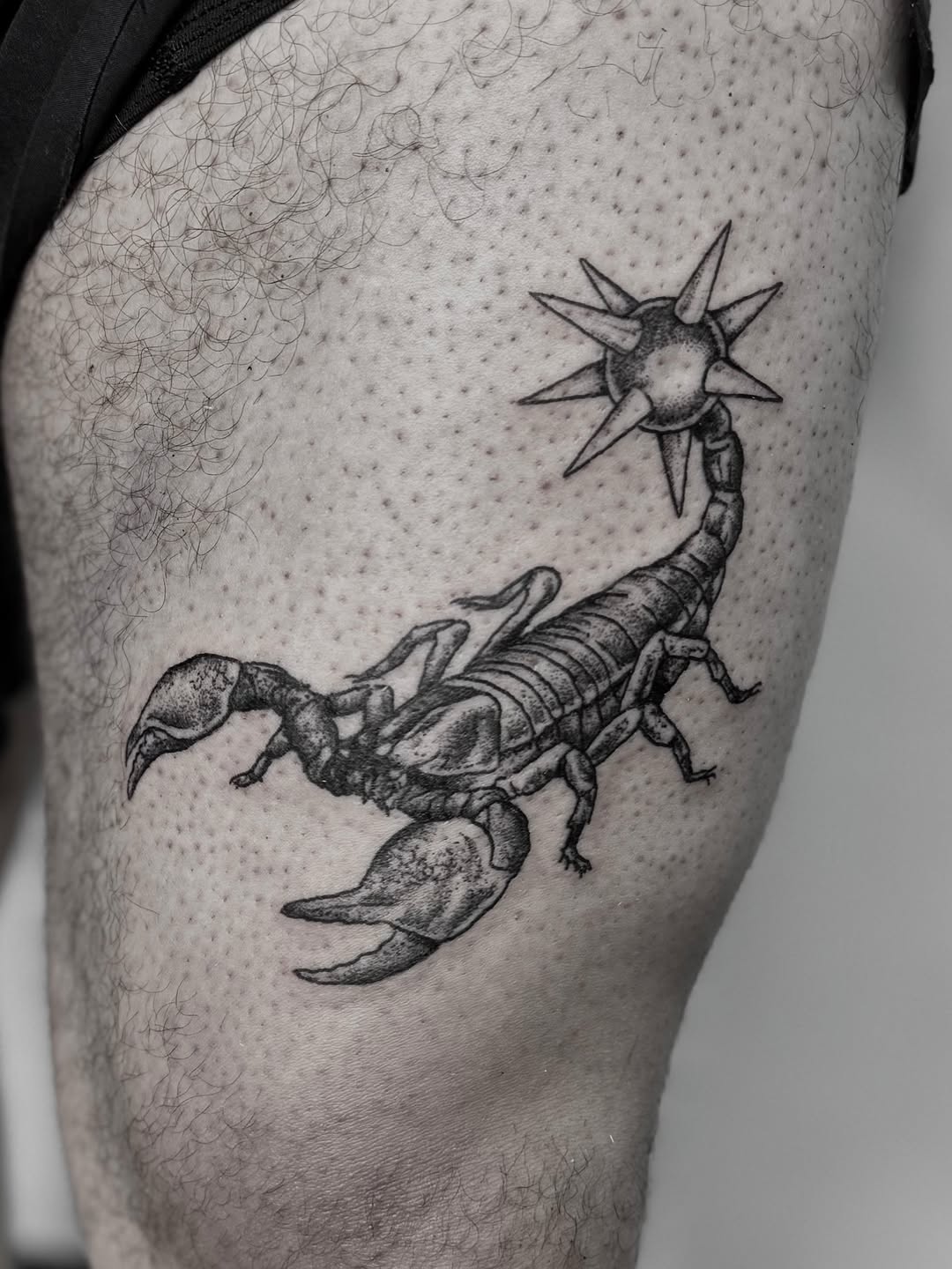 Tattoo by @hellridertattoo — black_and_grey