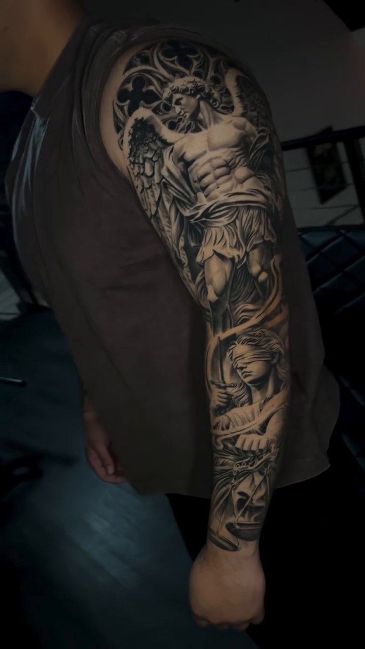 Tattoo by @tattoo_angel — dark_realism, black_and_grey