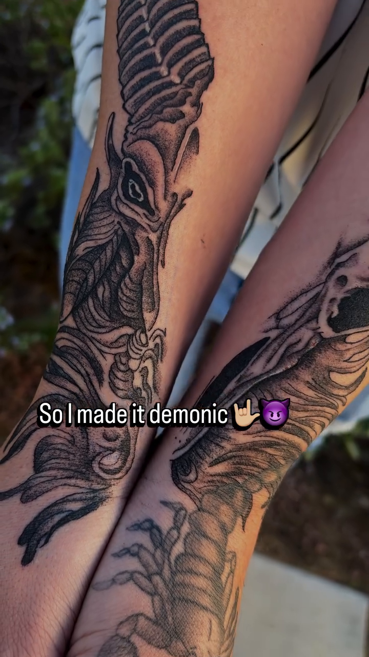 Tattoo by @dojolv — black_and_grey, illustrative